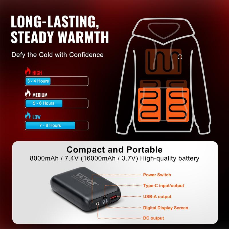 Heated Hoodie Sweatshirt Unisex
