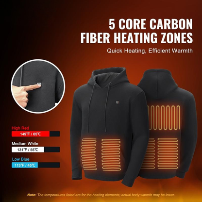 Heated Hoodie Sweatshirt Unisex