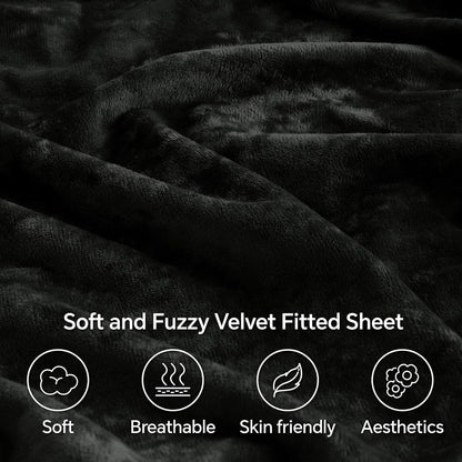 4 Piece Velvet Plush Flannel Sheet Set