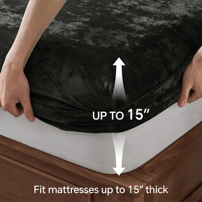 4 Piece Velvet Plush Flannel Sheet Set